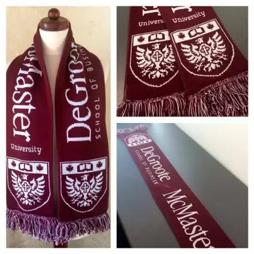 Acrylic knit scarf displayed on mannequin